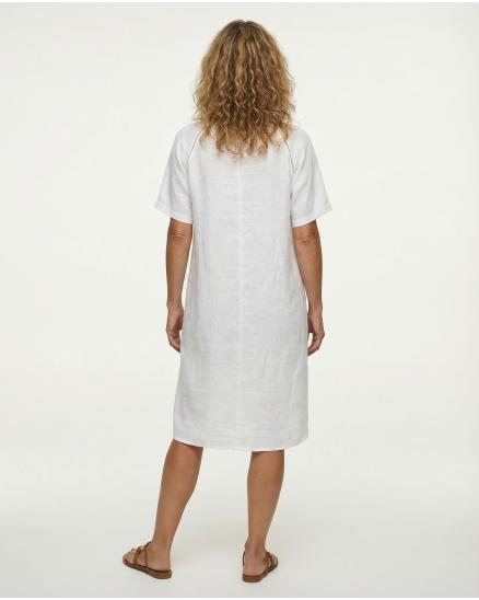 Leinenkleid Lochstickerei in weiss von Puro Lino