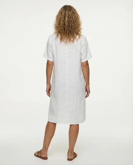 Leinenkleid Lochstickerei in wei� von Puro Lino