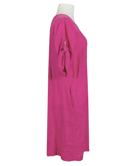 Leinenkleid mit Biesen in pink von Made in Italy