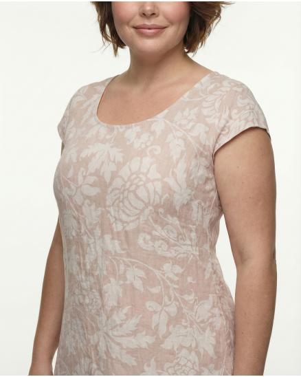 Leinenkleid mit Bl�tenprint in rosa von Diana