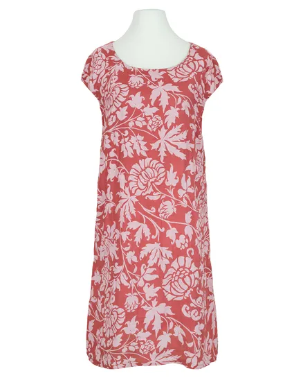 Leinenkleid mit Bl�tenprint in ziegelrot von Diana