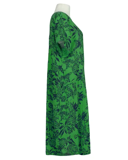 Leinenkleid mit Blumen in gr�n von Puro Lino