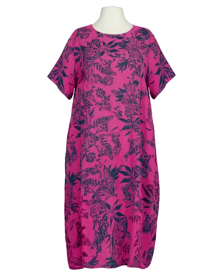 Leinenkleid mit Blumen in pink von Puro Lino