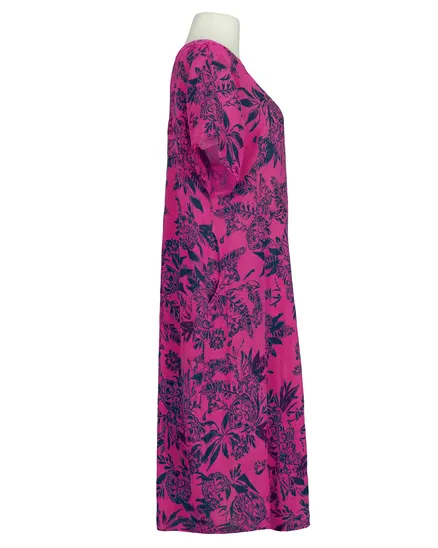 Leinenkleid mit Blumen in pink von Puro Lino