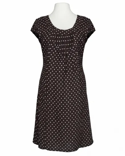 Leinenkleid mit Punkten in braun von Diana