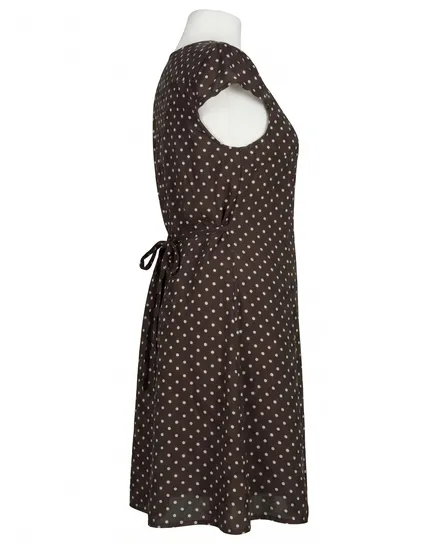 Leinenkleid mit Punkten in braun von Diana