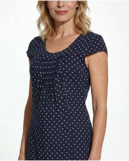 Leinenkleid mit Punkten in dunkelblau von Diana