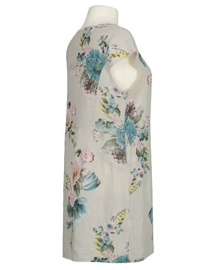 Leinenkleid mit Rosen in beige von Puro Lino