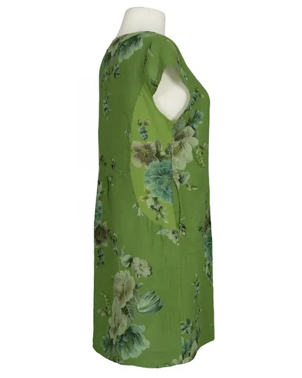 Leinenkleid mit Rosen in kiwi von Puro Lino