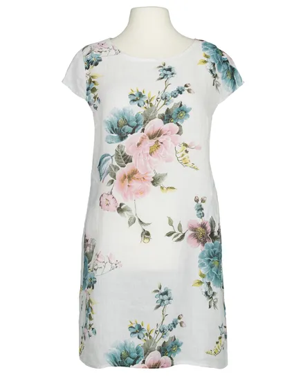 Leinenkleid mit Rosen in wei� von Puro Lino
