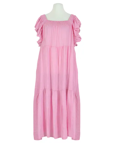 Leinenkleid mit R�schen in rosa von Made in Italy