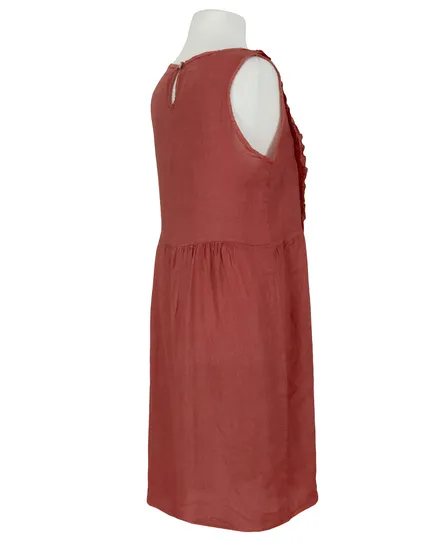 Leinenkleid mit R�schen in rot von Made in Italy