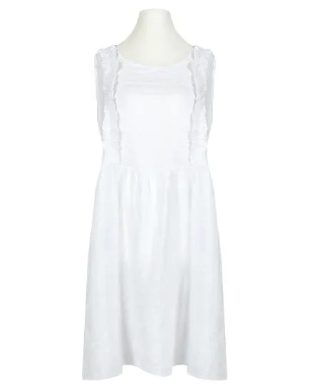 Leinenkleid mit R�schen in wei� von Made in Italy