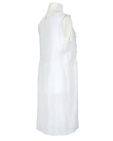 Leinenkleid mit R�schen in wei� von Made in Italy