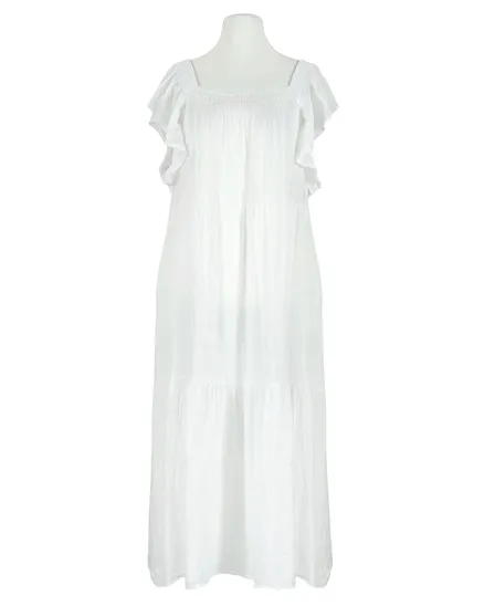 Leinenkleid mit R�schen in wei� von Made in Italy