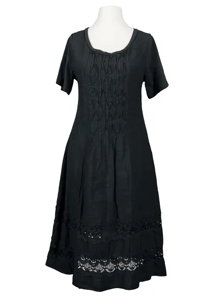 Leinenkleid mit Spitze in schwarz von RESTART