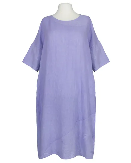 Leinenkleid mit Stickerei in lila von Puro Lino