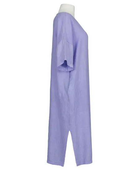 Leinenkleid mit Stickerei in lila von Puro Lino
