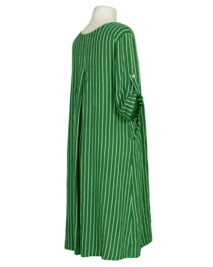 Leinenkleid mit Streifen in gr�n von Puro Lino