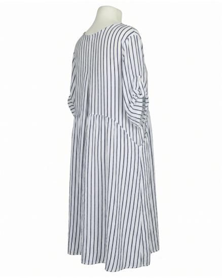 Leinenkleid mit Streifen in wei� von Puro Lino