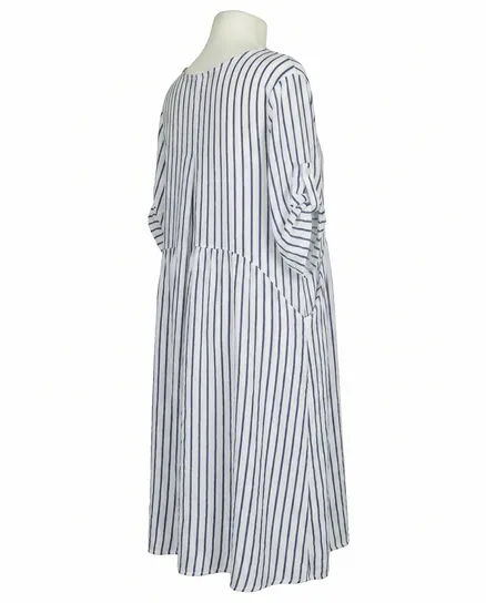 Leinenkleid mit Streifen in wei� von Puro Lino