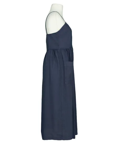 Leinenkleid mit Taschen in blau von Puro Lino