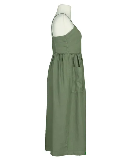 Leinenkleid mit Taschen in khaki von Puro Lino