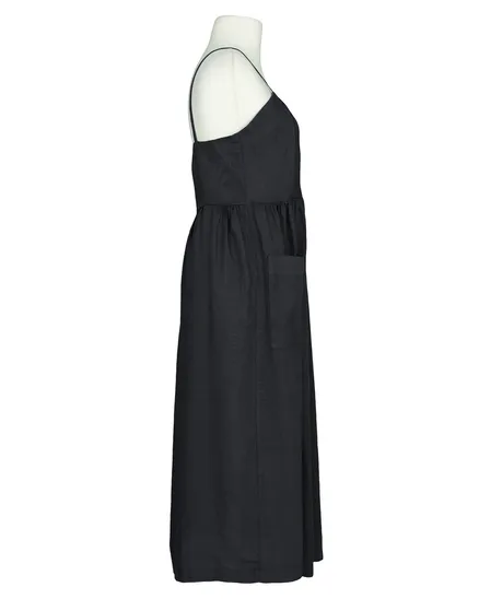 Leinenkleid mit Taschen in schwarz von Puro Lino