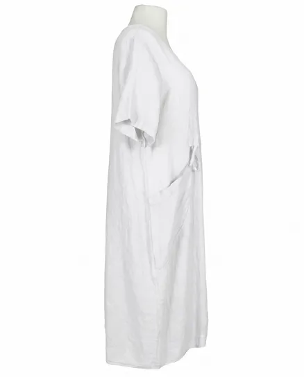 Leinenkleid mit Taschen in wei� von Puro Lino