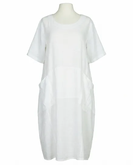Leinenkleid mit Taschen in wei� von Puro Lino