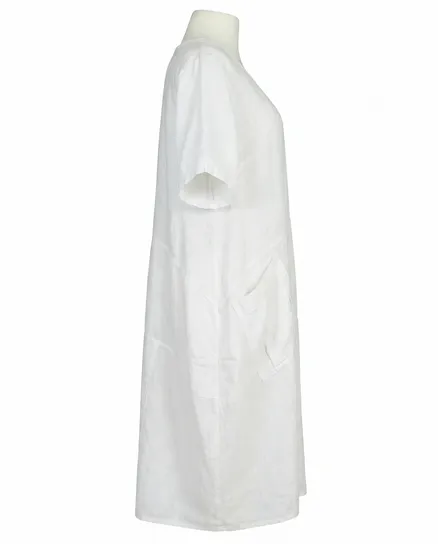 Leinenkleid mit Taschen in wei� von Puro Lino