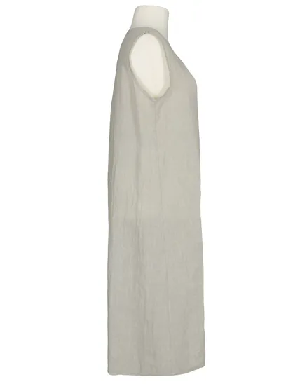 Leinenkleid mit Zierkugel in beige von Puro Lino