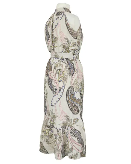 Leinenkleid Paisley Muster in beige von Diana