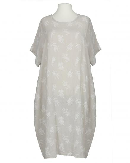 Leinenkleid Print in beige von Made in Italy
