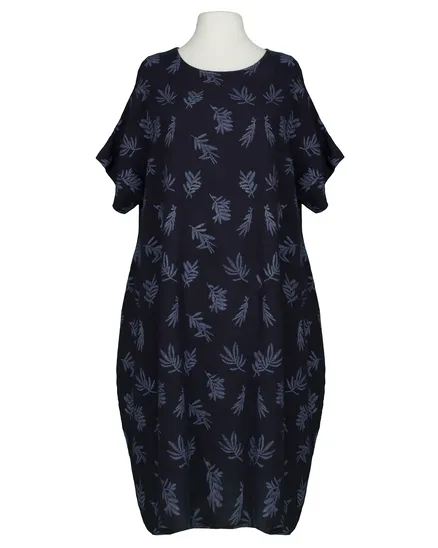 Leinenkleid Print in blau von Puro Lino
