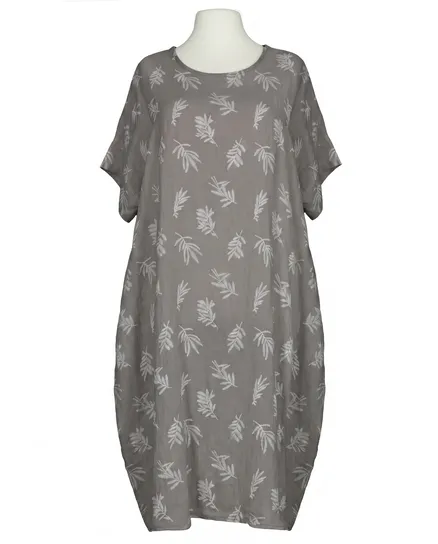 Leinenkleid Print in braun von Puro Lino