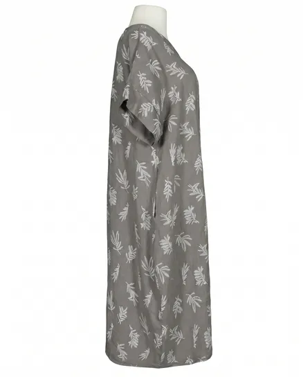 Leinenkleid Print in braun von Puro Lino