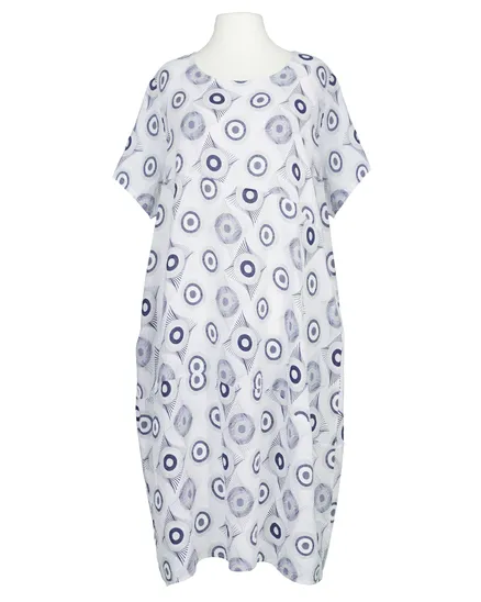 Leinenkleid Print in wei� von Made in Italy