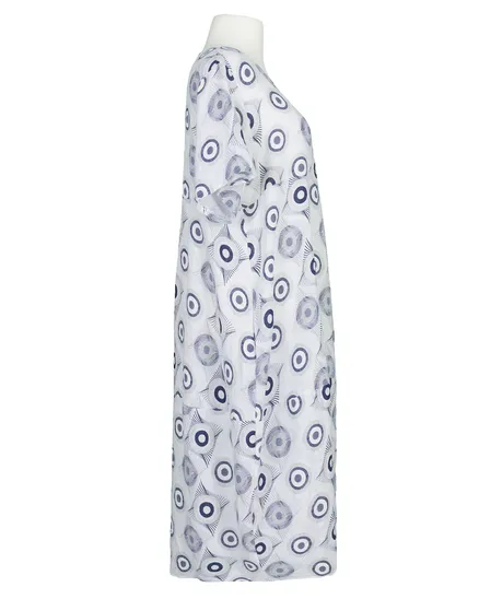 Leinenkleid Print in wei� von Made in Italy