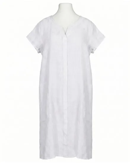 Leinenkleid Schlitzausschnitt in wei� von Puro Lino