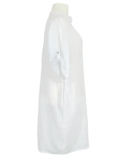 Leinenkleid Stehkragen in wei� von Nana Ricci