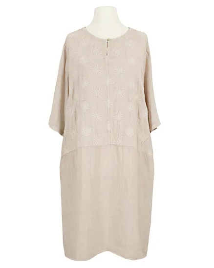 Leinenkleid Stickerei in rosa von Nana Ricci