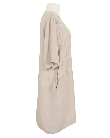 Leinenkleid Stickerei in rosa von Nana Ricci