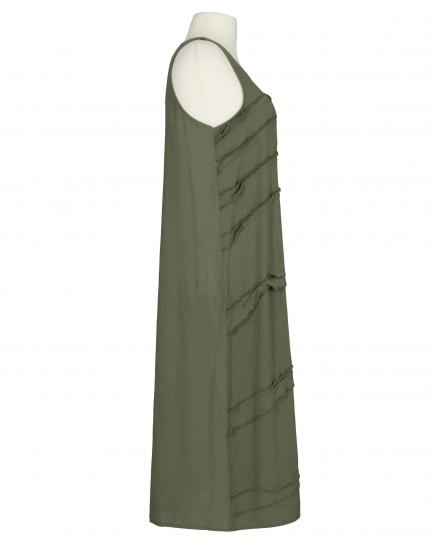 Leinenkleid Stufenoptik in oliv von Puro Lino
