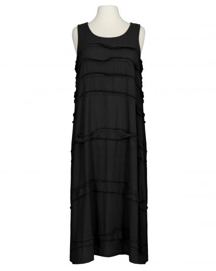 Leinenkleid Stufenoptik in schwarz von Puro Lino