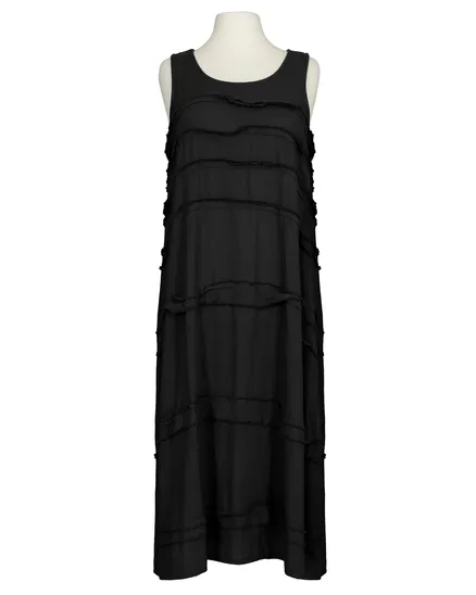 Leinenkleid Stufenoptik in schwarz von Puro Lino