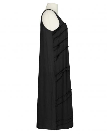 Leinenkleid Stufenoptik in schwarz von Puro Lino