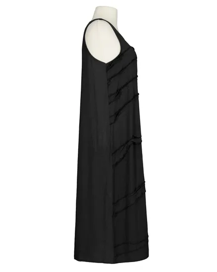 Leinenkleid Stufenoptik in schwarz von Puro Lino