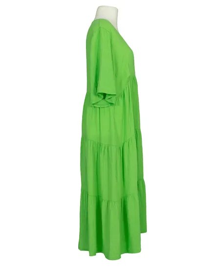 Leinenkleid V-Ausschnitt in gr�n von Puro Lino