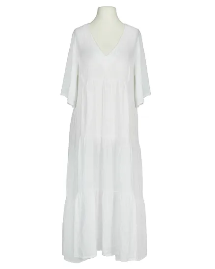 Leinenkleid V-Ausschnitt in wei� von Puro Lino